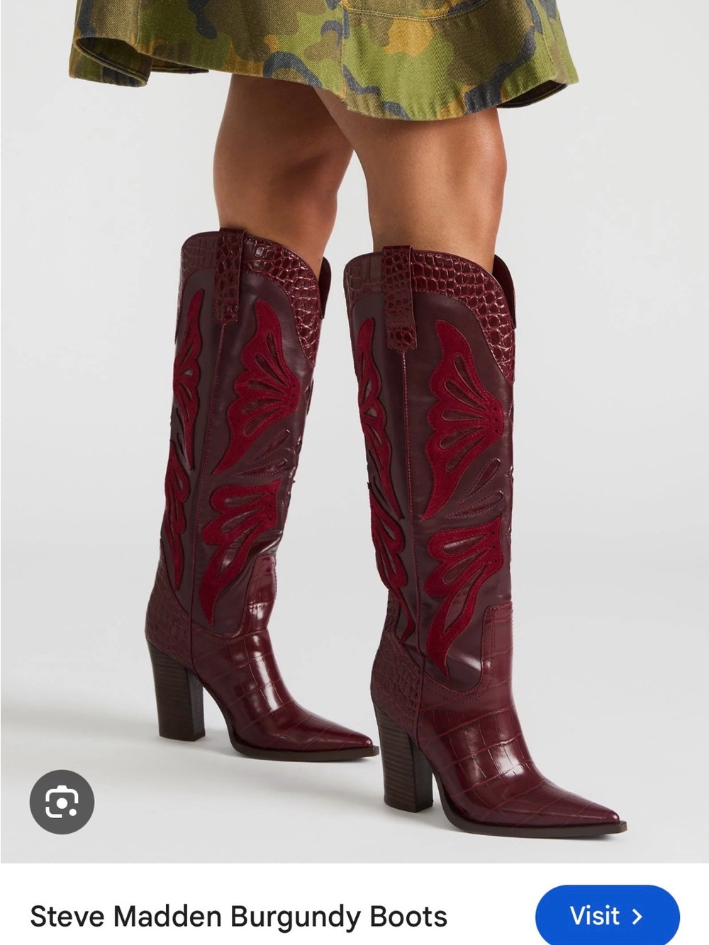 Steve Madden limited edition Burgundy Western Knee-High Boots